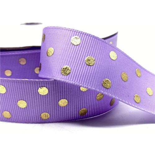 5yards 25mm 1" Grosgrain Ribbon Printed Spot Pattern for Christmas Wedding Decoration DIY Sewing Handmand Craft Accessories #06