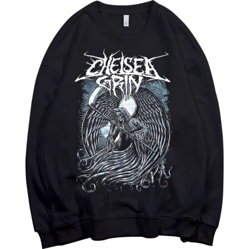 8 Designs Skull Death Chelsea Grin Pollover Sweatshirt Rock Hoodie Punk Sudadera Streetwear Fleece Outerwear Heavy Metal Band