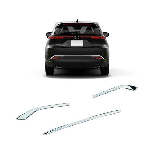 ABS Chrome Rear Bumper Lid Molding Trim 3pcs For Toyota Harrier Venza 2020-2021