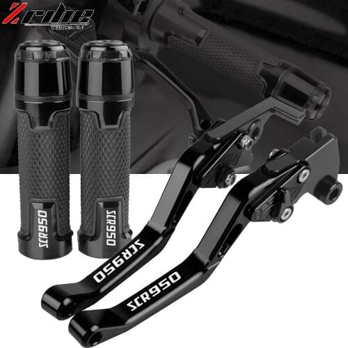 Motorcycle Accessories CNC Adjustable Brake Clutch Levers Handlebar knobs Handle Hand Grips For YAMAHA SCR950 SCR 950 2017 2018