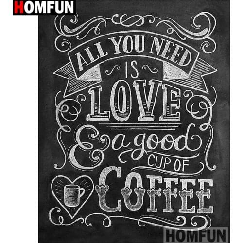 HOMFUN Full Square/Round Drill 5D DIY Diamond Painting "Letter pattern" 3D Embroidery Cross Stitch 5D Home Decor A13484