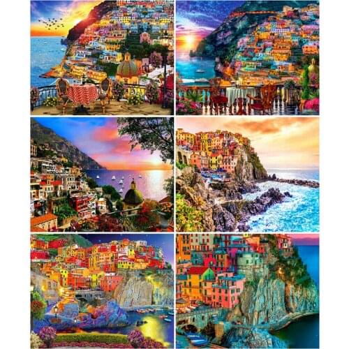 AZQSD DIY Painting By Numbers Seaside Drawing On Canvas Handmade Gift 40x50cm Pictures By Numbers Landscape Home Decoration
