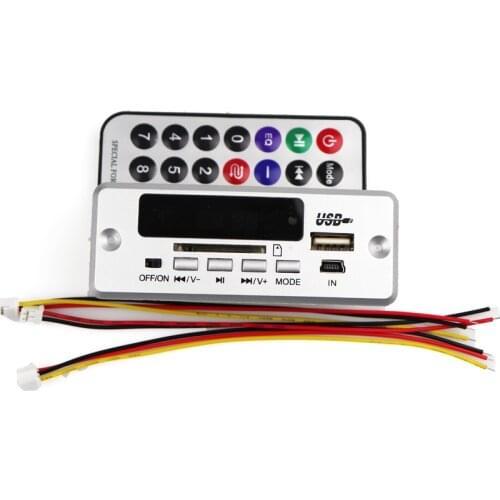 Bluetooth 5.0 MP3 Decoder Board Module 12V Wireless Car USB MP3 Player TF Card Slot / USB / FM / Remote Decoding Board Module