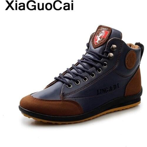 Big Size Men Ankle Boots 2021 Spring Autumn High Top Retro Male Casual Shoes Breathable British Fashion Footwear High Quality