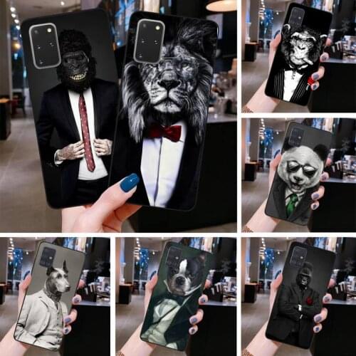 Shirt And Tie Man Animal Phone Case For Samsung Galaxy S21 Plus Ultra S20 FE M11 S8 S9 plus S10 5G lite 2020