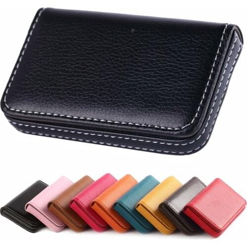 Full Cover PU Leather Business Card Case Horizontal Wrapped Level Card ID holder Bank Credit Card Package Custom name logo