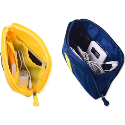 Fashion USB Charger Cable Earphone Case Makeup Cosmetic Organizer Accessories Bag Creative Shockproof Travel Digital