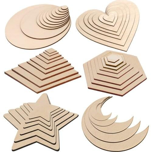 100pcs Natural Blank Round Wood Chips Handmade DIY Crafts Painting Carving Wooden Christmas Holiday Home Decoration