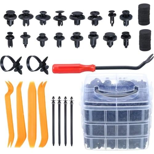 Mayitr 723pcs Car Retainer Nylon Auto Fasteners Push Trim Clip Pin Rivet Bumper Kit Tool Parts Accessories