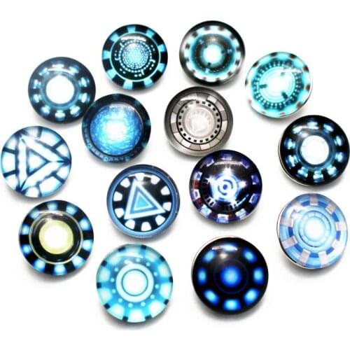 Hot Sale 20pcs/lot Iron Man Pattern Snap Button Print Glass Snap Buttons Fit 18mm/20mm DIY Snap Bracelet Jewelry