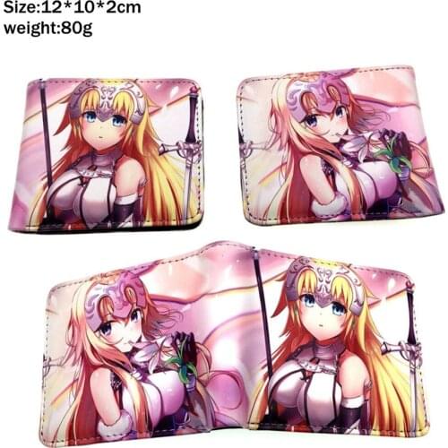 Anime Fate/Grand Alter Pu Bifold Wallet Card Holder Short Layers Purse Student Colour Leather Cosplay Handbag Men Women Moneybag