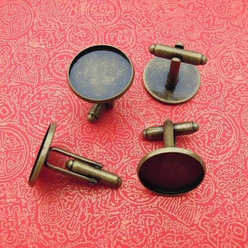25mm Antique Bronze Plated Copper Blank Bases Round Tray Pad French Cufflinks DIY Jewelry Settings Findings Blank Bulk Wholesale