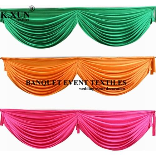 Ice Silk Wedding Backdrop Curtain Top Swag Drape Stage Background For Event Party Christmas