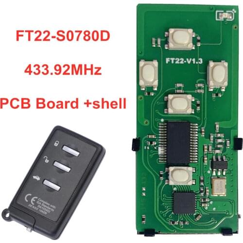 Lonsdor FT22-0780D/S0780D 433.92MHz 3 Buttons Smart Remote Car Key for Subaru/Toyota Alphard 2006-2016 Replacement 4D PCB Board
