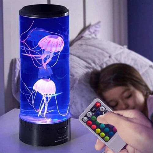 Jellyfish Lava Lamp with Remote Control LED 7 Colors Change Home Table Light (with Remote Control)