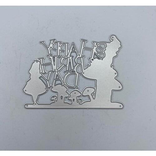 Metal Cutting Dies Happy Birthday DIY Scrapbooking Decorative Embossing Handcraft Die Cutting Template