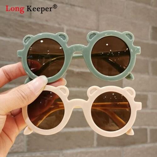 Boys Girl Cartoon Cute Sunglasses Kids Vintage Round Bear Sun Glasses UV Protection Goggles Children Eyewear Lentes De Sol Gafas