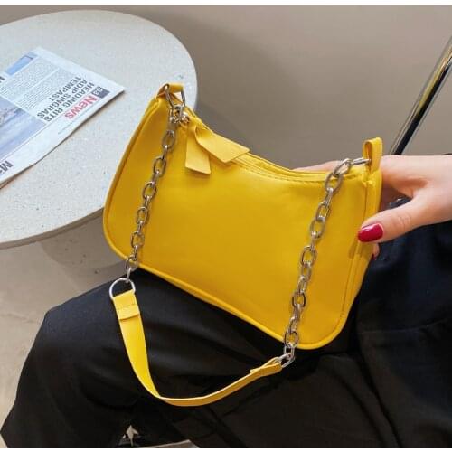Fashion Women PU Leather Handbags Candy Color Ladies Mini Shoulder Bag Retro Chain Female Elegant Small Underarm Bag Bolso Mujer