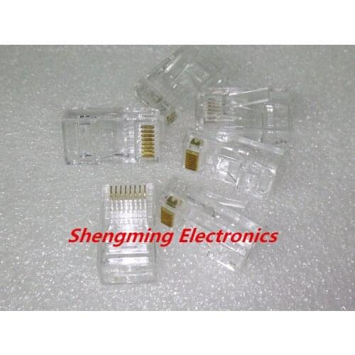 50pcs RJ45 RJ-45 CAT5 CAT6 Modular Jack 8P8C Plug Network Ethernet Connector 8 Pins Lan Network Cable Heads