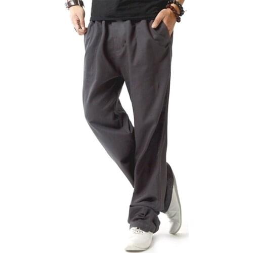 Mens casual linen pants Men Pop Fashion trousers Stylish and comfortable jogger pants male plus size 4XL men straight trousers