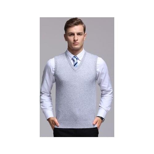 Men Knitted cashmere Vest 2019 Autumn winter Mens wool Pullovers Knitted Sweater sleeveless Men Business Wool Sweaters vests