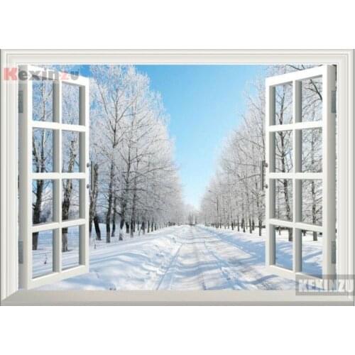 Kexinzu Full Square/Round 5D Diy Diamond Painting Cross Stitch "Window Scenery " Diamond 3D Embroidery Mosaic Home Decor 048