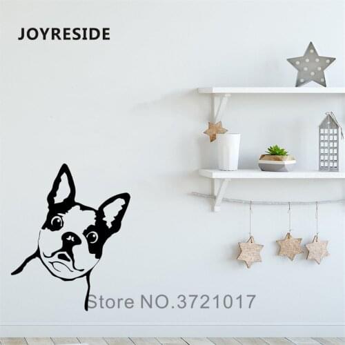 JOYRESIDE Animal Funny Puppy Wall Surprised Dog Decal Vinyl Sticker Decor Home Kids Room Bedroom Living Room Interior Mural A322