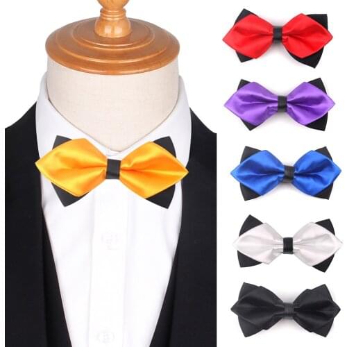New Pointed Solid Bow Tie Classic Mens Bowtie For Business Wedding Bowknot Adult Bowties Cravats Yellow Red Tie For Men Women