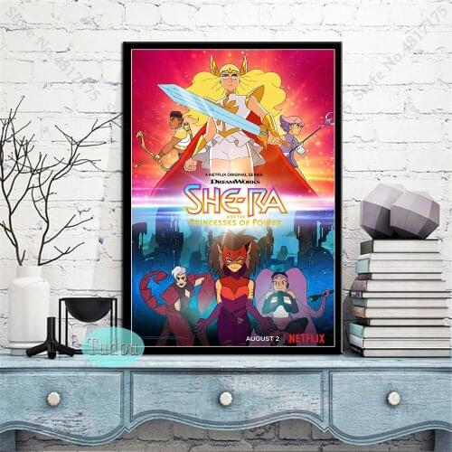 She-Ra Poster Cartoon TV Series Wall Art Childrens kids Room Decoration Picture Canvas Painting Home Decor Prints