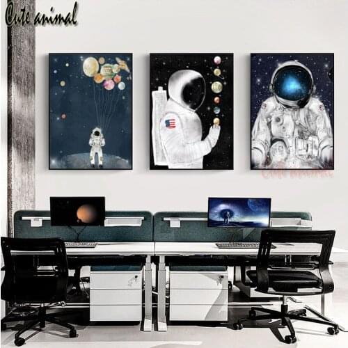 Handmade 5d Diamond Painting Space station cosmonaut rhinestone painting Mosaic pattern square round diamond cross stitch 3PCS