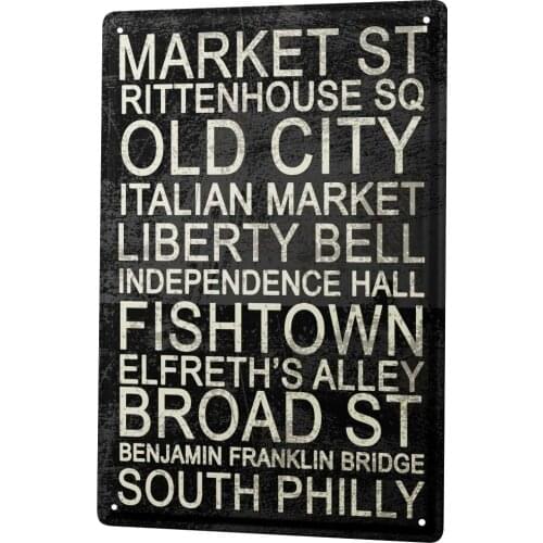 SINCE 2004 Tin Sign Metal Plate Decorative Sign Home Decor Plaques Deco City Philadelphia Attractions 8X12