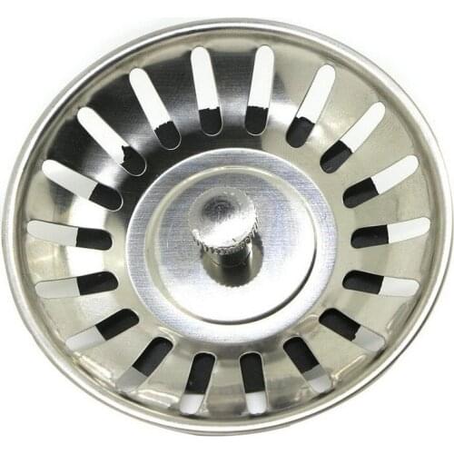 8cm Strainer Replacement Stainless Steel Sink Brass Strainer Waste Plug Drain Stopper Filter Basket Cook Tools Kitchen Supplies