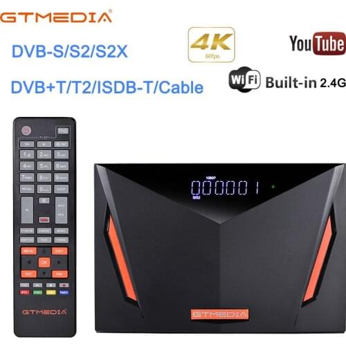 2020 GTMEDIA V8 UHD DVB S2 Satellite Receiver Builtin Wifi T2-MI H265 DVB-S/S2/S2X+T/T2/Cable/ATSC-C/ISDBT With Better V8 POR2