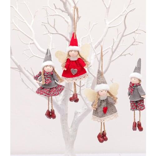 Cloth Angel Shape Doll Pendant Christmas Tree Accessories New Small Pendant Gift Product Christmas Decoration Handmade Linen