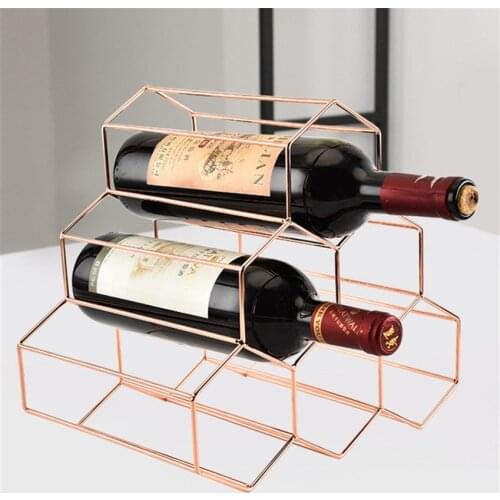 Wine Rack Wine Whiskey Display Shelf Metal 6 Bottle Mount Kitchen Wine Bottle Holder Stand Organizer For Wine Lovers