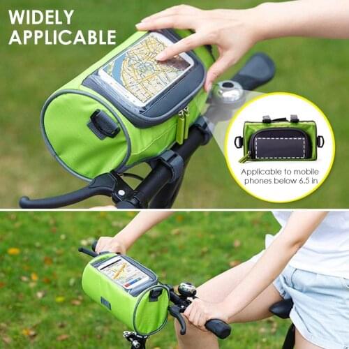 Large Capacity Bicycle Bags Handlebar Bag Waterproof Mountain Road Bike Front Tube Phone Bag Touch Screen Pack For Cycling