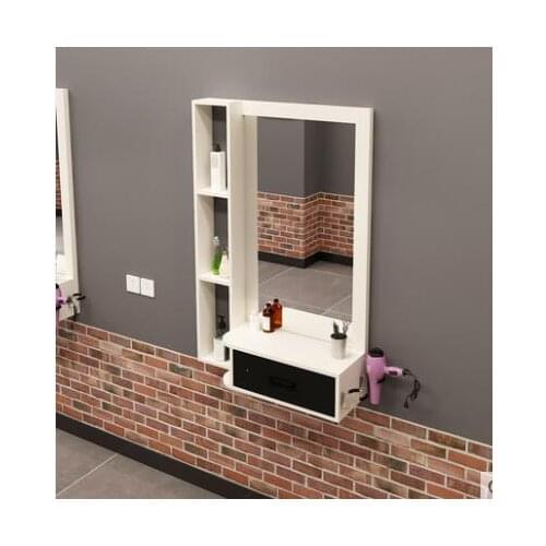 Hairdressing shop mirror cabinet integrated hair salon table wall barber shop online celebrity wall-mounted mirror barber shop m