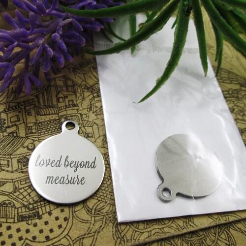 20pcs--"Loved Beyond Measure"stainless steel charms 5 styles for choosing DIY Charms for necklace bracelets