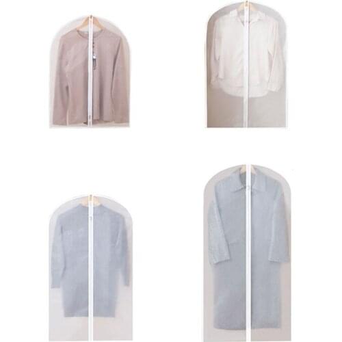 12pcs Hanging Garment Bags Lightweight Clear Clothes Cover Full Zipper Suit Bag E8BD