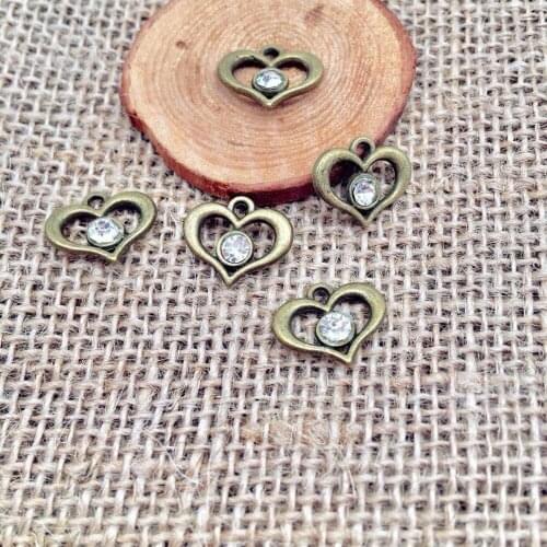 17 pcs high quality alloy Love heart charms metal Pendants for necklace earring charms Jewelry Making
