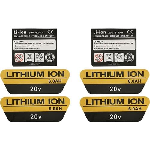 2 Sets dawupine DCB200 Tag Li-Ion battery 20V 4.0Ah Sticker Label For DeWalt 18V 4000mAh battery Logo Drill Hammer Wrench DCB180