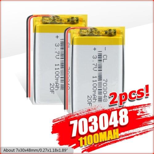 3.7V 703048 1100mAh Lithium Polymer Rechargeable Battery for Beauty Instrument Early Education Machine Laptop Lithium Battery