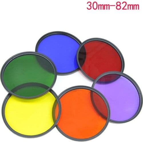37/40.5/43/46/49/52/55/58/62/67/72/77/82mm Slim Red Orange Yellow Green Blue Purple Color Filter For DSLR SLR Camera Lens