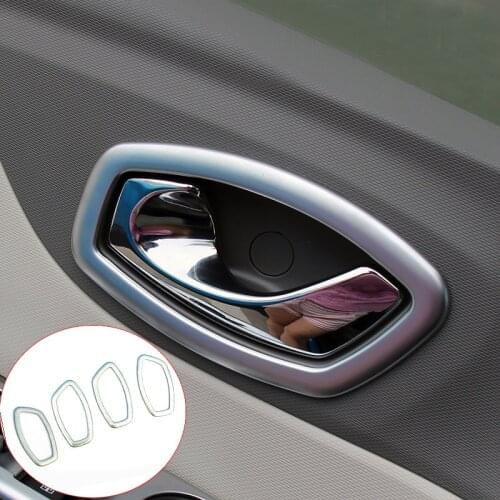 4PCS ABS Matte Interior Door Handle Bowl Frame Cover Trim For Renault Captur Kaptur Samsung QM3 2013-2018