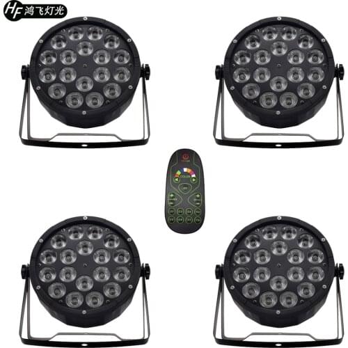 4 Pieces / Remote Control 18x12w RGBW 4in1 Led Par Lights DMX512 Party Dyeing Led
