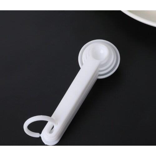 5Pcs/set Measuring Spoon White Plastic Teaspoon Tablespoon Utensil Kitchen Tool