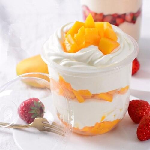 50pcs Net red 360ml 500ml 700ml clear plastic cups cake dessert mousse party cup ice cream pudding yogurt jelly cups with lids