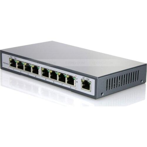 9 Port 130W Switch 8 PoE Ports 1 Ethernet Uplink IEEE802.3af 15.4W 10/100 Mbps