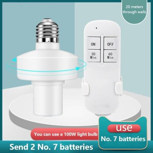 NEW E27 Smart Lamp Bulb Holder Wireless Light Bulb Base 220V Free Smart Remote Control Timer Control Portable Smart Bulb Adaptor