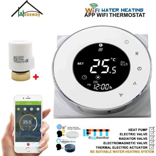 EU 3A Electric actuator,radiator Valve,water floor heating NO/NC thermostats WIFI for Works with Alexa Google home